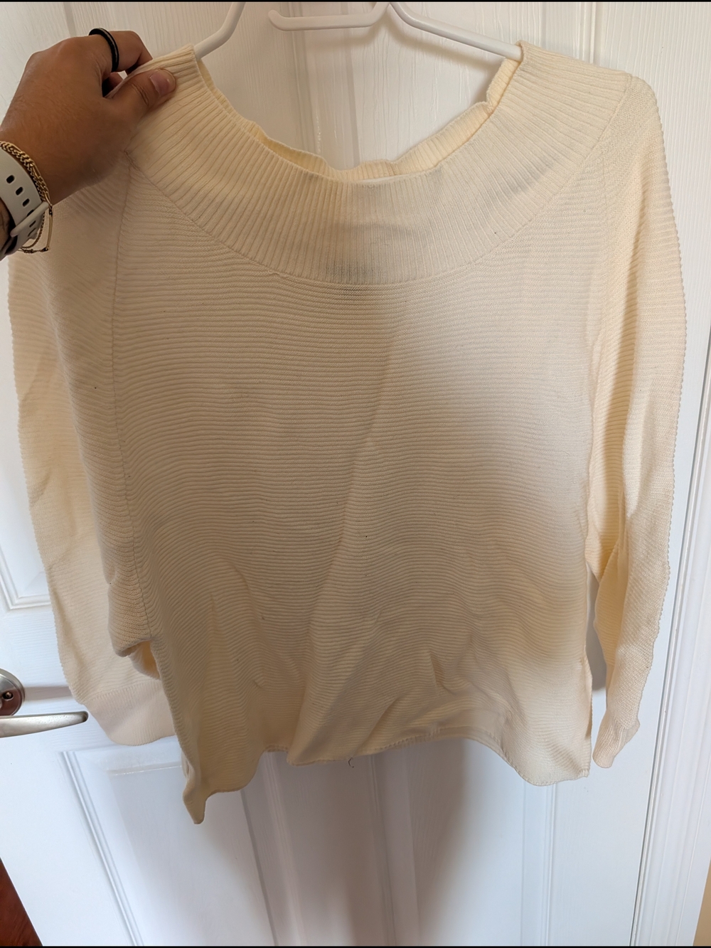 Dynamite Cream Ribbed Knit Top